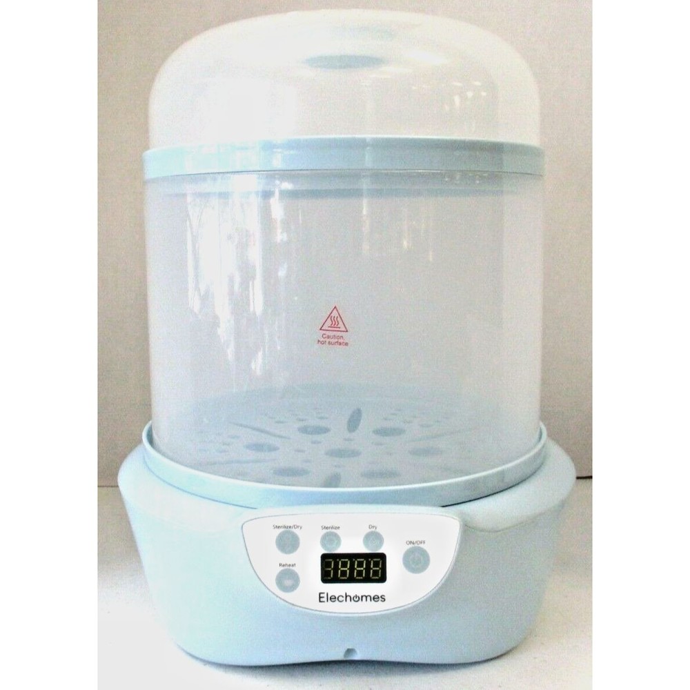 Baby Bottle Steam Sterilizer and Dryer Elechomes Model  ZCW-X02 Baby Blue/White